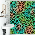 thumbnail image 1 of Shower Curtain Neon Leopard Print Vibrant Textile Polyester Waterproof Home Ration Curtain With Hook, 1 of 4