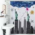 thumbnail image 1 of Shower Curtain New York City Skyline With Stars-2 Bathroom Waterproof Polyester Home Ration Curtain With Hook, 1 of 4