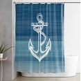 thumbnail image 1 of Shower Curtain Ocean Nautical Anchor Waterproof Shower Curtain Set with Hooks for Bathroom Showers,Stalls and Bathtubs,54x78InGradient Blue Stripes, 1 of 9