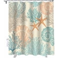 thumbnail image 1 of Shower Curtain Ocean Starfish Shell Coral Shower Curtains for Bathroom Decor Marine Abstract Retro Shower Curtain Sets with Hooks Waterproof Fabric Bath Curtain Standard 72" X 72", 1 of 4