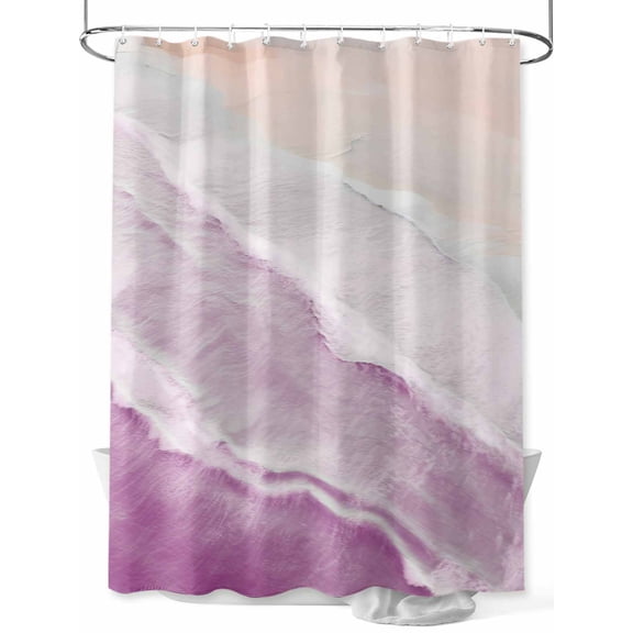 Shower Curtain Ocean Waves Shower Curtains for Bathroom, Waterproof Polyester Shower Curtain Set with Hooks, Extra Long 72" x 84" Ombre Beach