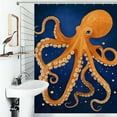 thumbnail image 1 of Shower Curtain Oceanic Octopus Artwork-2 Bathroom Waterproof Polyester Home Ration Curtain With Hook, 1 of 4