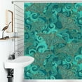 thumbnail image 1 of Shower Curtain Oceanic Swirls & Manta Rays Polyester Waterproof Home Ration Curtain With Hook, 1 of 4