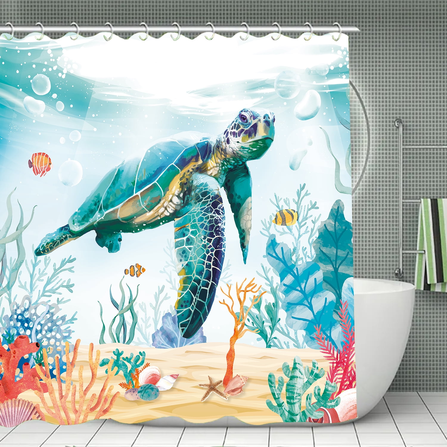 Shower Curtain Oceans Bathroom Shower Curtains sea life Bathroom Decor