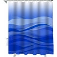 thumbnail image 1 of Shower Curtain Ombre Blue Shower Curtains for Bathroom Decor Modern Abstract Ocean Waves Shower Curtain Sets with Hooks Waterproof Fabric Bath Curtain Standard 72" X 72", 1 of 5