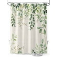 thumbnail image 1 of Shower Curtain Ombre Green Eucalyptus Leaf Shower Curtains for Bathroom, Waterproof Polyester Shower Curtain Set with Hooks, Extra Long 72" x 96" Vintage Branch Plant, 1 of 6