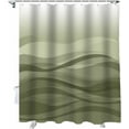 thumbnail image 1 of Shower Curtain Ombre Green Shower Curtains for Bathroom Decor Abstract Ocean Waves Shower Curtain Sets with Hooks Waterproof Fabric Bath Curtain Extra Long 72" X 84", 1 of 6