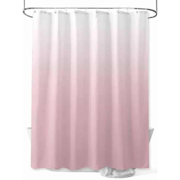 Shower Curtain Ombre Pink Shower Curtains for Bathroom, Waterproof Polyester Shower Curtain Set with Hooks, Stall Long Size 54"x78" Gradient Color Pink