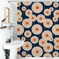 thumbnail image 1 of Shower Curtain Orange Dandelions Navy Blue Background Polyester Waterproof Home Ration Curtain With Hook, 1 of 4