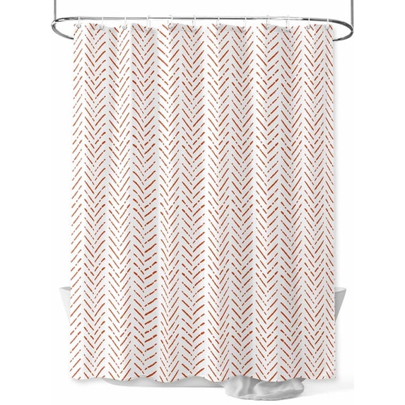 Shower Curtain OrangeStripes Shower Curtains for Bathroom, Waterproof Polyester Shower Curtain Set with Hooks, Extra Long 72" x 84" Modern Art Lines