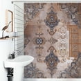 thumbnail image 1 of Shower Curtain Ornate Beige Antique Design Rug Bathroom Waterproof Polyester Home Ration Curtain With Hook, 1 of 4