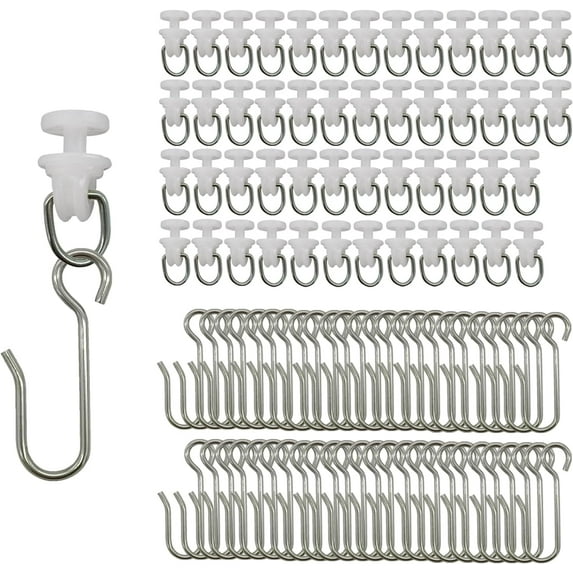 Shower Curtain Packs, Curtain Track Hooks and Curtain Track Gliders, Curtain Track Rollers, Gazebo Curtain Hooks, Rv Curtain Clips, White Shower Curtain Hooks for Tracks and Rails