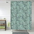 thumbnail image 1 of Shower Curtain, Paisley Pattern No.9089 Waterproof Fabric Plastic Shower Curtain, Drying Fast Bathroom Curtain with 9 Buttonholes, Ruffle Shower Curtain 60x72in, 1 of 8