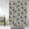 thumbnail image 1 of Shower Curtain, Paisley Print No.J917 Waterproof Fabric Plastic Shower Curtain, Drying Fast Bathroom Curtain with 9 Buttonholes, Ruffle Shower Curtain 60x72in, 1 of 8
