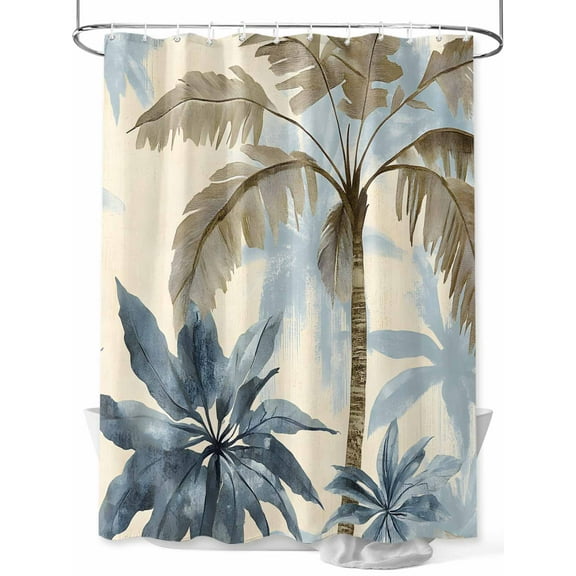 Shower Curtain Palm Trees Shower Curtains for Bathroom, Waterproof Polyester Shower Curtain Set with Hooks, Small Stall Size 36" x 72" Watercolor