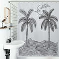 thumbnail image 1 of Shower Curtain Palm Trees With A Black And White Polyester Waterproof Home Ration Curtain With Hook, 1 of 4