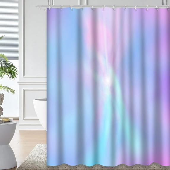 Shower Curtain Pastel Aqua Blue Shower Curtain for Bathroom with 12 Hooks Colorful Tie Dye Abstract Digital Pastel Abstraction Aqua Art Waterproof Decorative Bathroom Decor 72 X 72 Inch