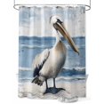 thumbnail image 1 of Shower Curtain, Pelican Ocean Modern Bird Washable Shower Curtain with Hooks Bath Decor Fabric Shower Curtains for Bathroom, Hotel, Stalls, Bathtubs, 72x96 Inch, 1 of 6