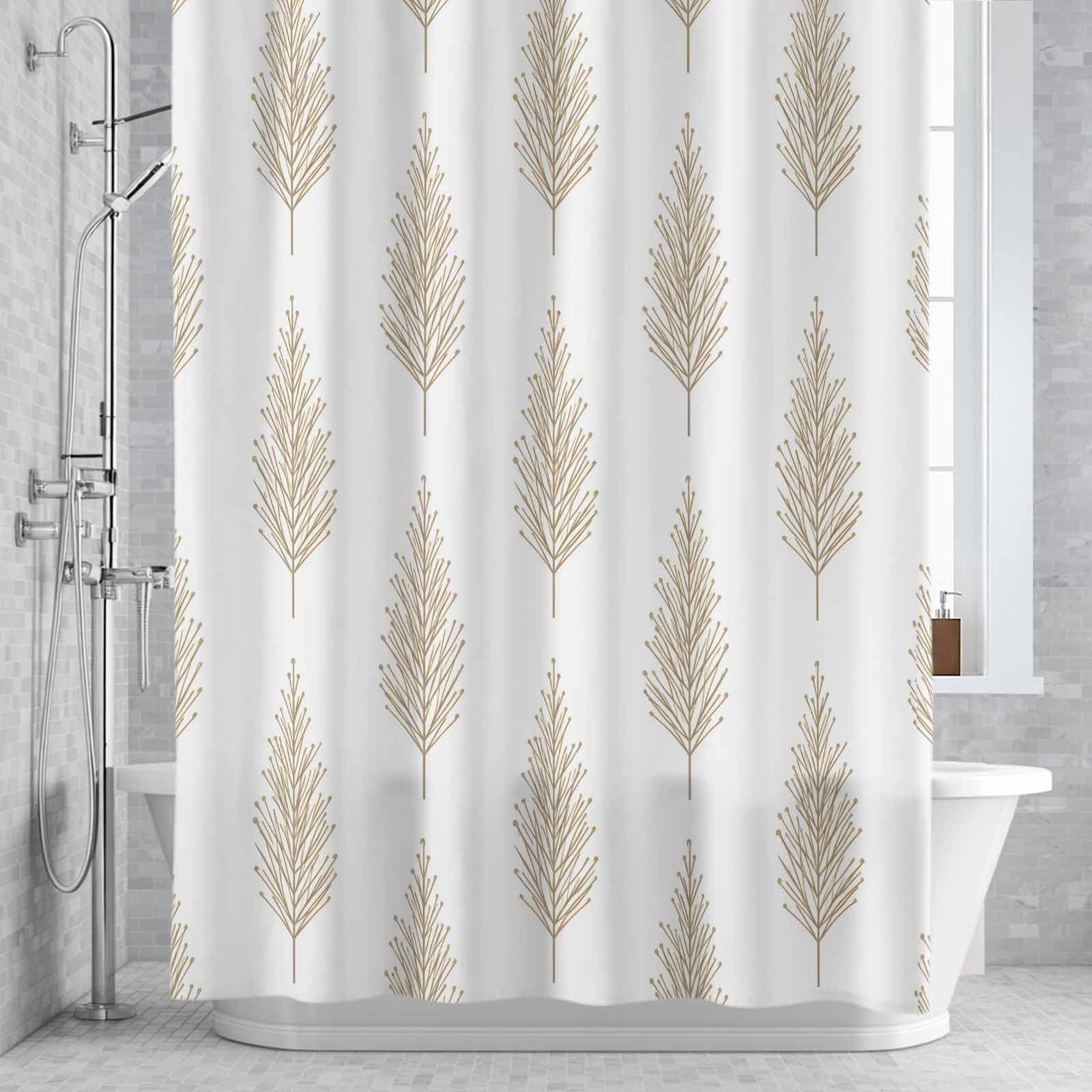 Stalls Texture Shower Curtain,Pine Needle Texture Waterproof Shower Curtain Set with ...