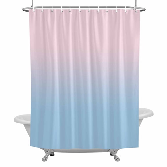 Shower Curtain, Pink Blue Gradient Waterproof Fabric Bathroom Shower Curtains Set with Hooks,72 X 72 Inch Long, Abstract Watercolor