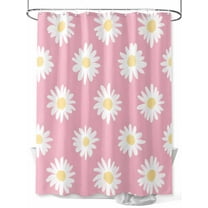 Shower Curtain Pink Daisy Shower Curtains for Bathroom, Waterproof Polyester Shower Curtain Set with Hooks, Small Stall Size 36" x 72" Spring Floral