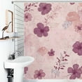 thumbnail image 1 of Shower Curtain Pink Floral Seamless Pattern Bathroom Waterproof Polyester Home Ration Curtain With Hook, 1 of 4