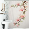 thumbnail image 1 of Shower Curtain Pink Magnolia Branch Blooms Art Polyester Waterproof Home Ration Curtain With Hook, 1 of 4
