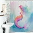thumbnail image 1 of Shower Curtain Pink Mermaid Bathroom Waterproof Polyester Home Ration Curtain With Hook, 1 of 4