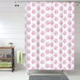 thumbnail image 1 of Shower Curtain, Pink Paw Waterproof Fabric Plastic Shower Curtain, Drying Fast Bathroom Curtain with 9 Buttonholes, Ruffle Shower Curtain 60x72in, 1 of 8