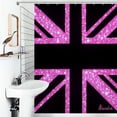 thumbnail image 1 of Shower Curtain Pink Sparkling Union Jack Bath Curtain Polyester Fabric Bathroom Ration With Hooks, 1 of 4