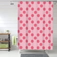 thumbnail image 1 of Shower Curtain, Pinkdot pattern Waterproof Fabric Plastic Shower Curtain, Drying Fast Bathroom Curtain with 9 Buttonholes, Ruffle Shower Curtain 60x72in, 1 of 8