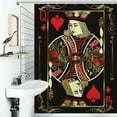 thumbnail image 1 of Shower Curtain Playing Card Polyester Waterproof Home Ration Curtain With Hook, 1 of 4
