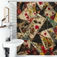 thumbnail image 1 of Shower Curtain Playing Card Polyester Waterproof Home Ration Curtain With Hook, 1 of 4