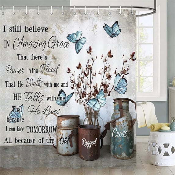Shower Curtain Polyester Shower Curtain 90 * 180 Rural Farmhouse Shower Curtain A A
