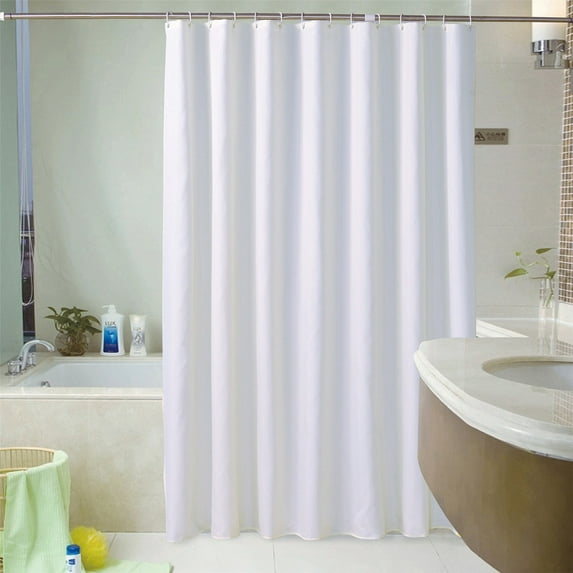 Shower Curtain Polyester Shower Curtain White Shower Curtain(100G Fabric,120 Width * 180 Height)