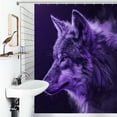 thumbnail image 1 of Shower Curtain Purple Glowing Wolf Bath Curtain Polyester Fabric Bathroom Ration With Hooks, 1 of 4