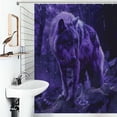 thumbnail image 1 of Shower Curtain Purple Glowing Wolf Bath Curtain Polyester Fabric Bathroom Ration With Hooks, 1 of 4