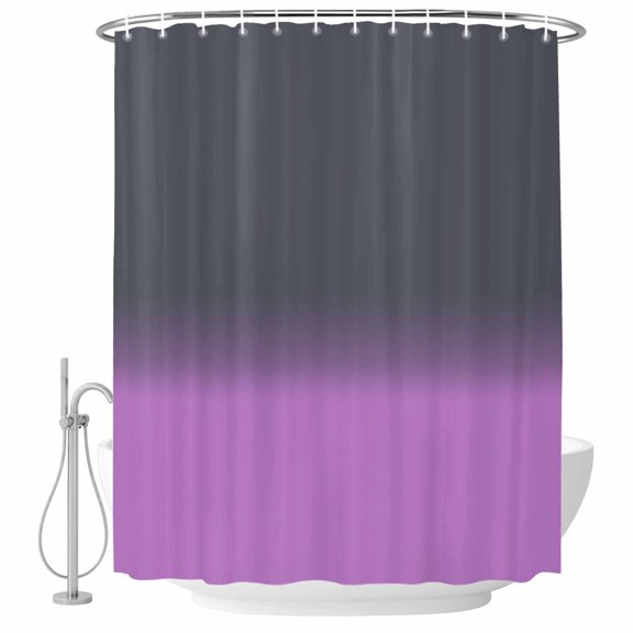 Shower Curtain Purple Grey Ombre Waterproof Polyester Bathroom Curtain Gradient Gradual Color Decorative Bath Accessory for Shower, Tub, and Bathroom Decor 36 x 72 In