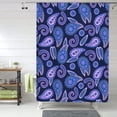 thumbnail image 1 of Shower Curtain, Purple Paisley Waterproof Fabric Plastic Shower Curtain, Drying Fast Bathroom Curtain with 9 Buttonholes, Ruffle Shower Curtain 60x72in, 1 of 8