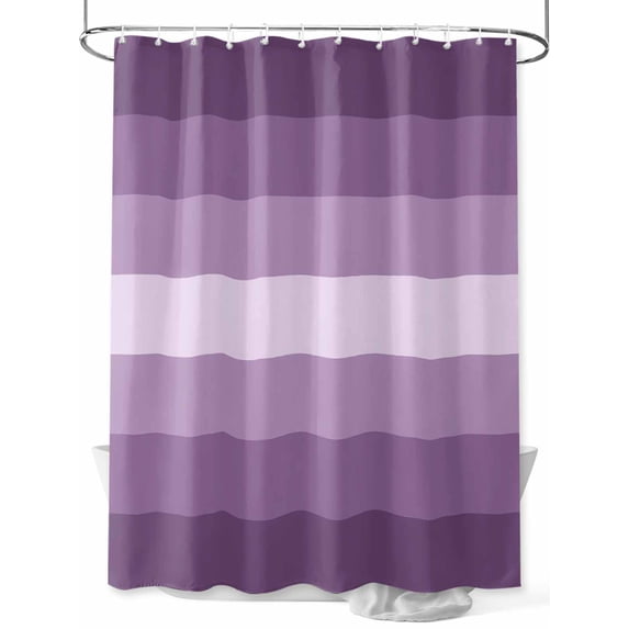 Shower Curtain Purple Shower Curtains for Bathroom, Waterproof Polyester Shower Curtain Set with Hooks, Extra Long 72" x 84" Gradient Stripes Modern