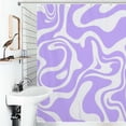 thumbnail image 1 of Shower Curtain Purple White Swirl Abstract Pattern Bath Curtain Polyester Fabric Bathroom Ration With Hooks, 1 of 4