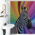 thumbnail image 1 of Shower Curtain Rainbow Animals Zebra Bath Curtain Polyester Fabric Bathroom Ration With Hooks, 1 of 4