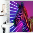 thumbnail image 1 of Shower Curtain Rainbow Animals Zebra Bathroom Waterproof Polyester Home Ration Curtain With Hook, 1 of 4