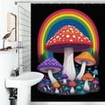 thumbnail image 1 of Shower Curtain Rainbow Mushroom Fantasy Polyester Waterproof Home Ration Curtain With Hook, 1 of 4