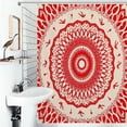thumbnail image 1 of Shower Curtain Red Blue Mandala Pattern Polyester Waterproof Home Ration Curtain With Hook, 1 of 4