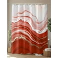 thumbnail image 1 of Shower Curtain, Red Gradient Marble Art Waterproof Shower Curtain Set with Hooks for Bathroom Showers,Stalls and Bathtubs,72x72In Ombre Stripe, 1 of 8
