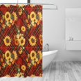 thumbnail image 1 of Shower Curtain, Red Plaid Sunflower Washable Shower Curtain for Bathroom, Waterproof Bathroom Shower Curtain Set with Hooks Long Shower Curtain 72x72in Home Decor, 1 of 7
