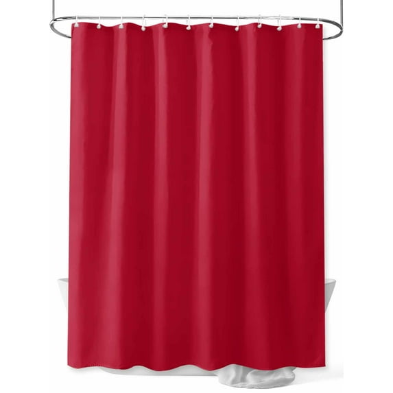 Shower Curtain Red Shower Curtains for Bathroom, Waterproof Polyester Shower Curtain Set with Hooks, Standard Size 66" x 72" Solid Color