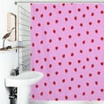 thumbnail image 1 of Shower Curtain Red Strawberry Love Pattern Polka Dots Bath Curtain Polyester Fabric Bathroom Ration With Hooks, 1 of 4