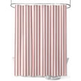thumbnail image 1 of Shower Curtain Red Stripes Shower Curtains for Bathroom, Waterproof Polyester Shower Curtain Set with Hooks, Small Stall Size 36" x 72" Red Beige Vertical Striped, 1 of 6